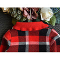 Red Plaid Peter Pan collar 2 pcs sweatshirt & Skirt Winterwear set for Girls - Little Surprise BoxRed Plaid Peter Pan collar 2 pcs sweatshirt & Skirt Winterwear set for Girls