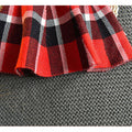 Red Plaid Peter Pan collar 2 pcs sweatshirt & Skirt Winterwear set for Girls - Little Surprise BoxRed Plaid Peter Pan collar 2 pcs sweatshirt & Skirt Winterwear set for Girls