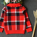 Red Plaid Peter Pan collar 2 pcs sweatshirt & Skirt Winterwear set for Girls - Little Surprise BoxRed Plaid Peter Pan collar 2 pcs sweatshirt & Skirt Winterwear set for Girls