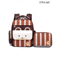 Shiny Brown Bear Lunchbag and Ergonomic School Backpack for Kids.(2 pcs set) - Little Surprise BoxShiny Brown Bear Lunchbag and Ergonomic School Backpack for Kids.(2 pcs set)