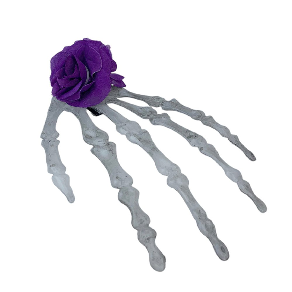 Skeleton hand Unique Hair Accessory for Halloween Party ,Purple - Little Surprise BoxSkeleton hand Unique Hair Accessory for Halloween Party ,Purple