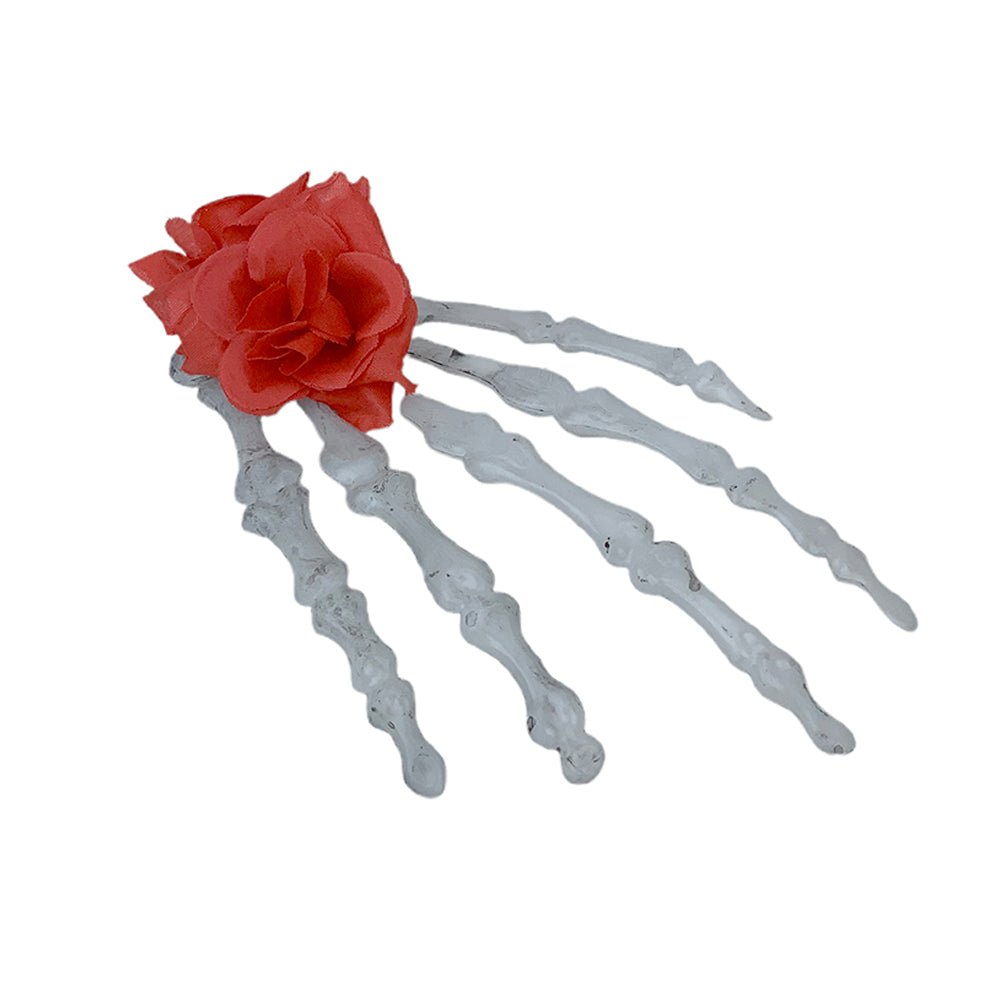 Skeleton hand Unique Hair Accessory for Halloween Party ,Red - Little Surprise BoxSkeleton hand Unique Hair Accessory for Halloween Party ,Red