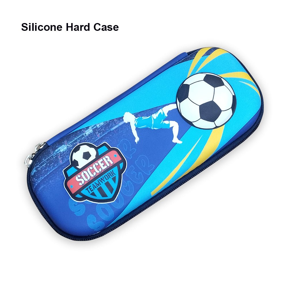 Soccer Theme Blue 4pcs Stationery Case set - Little Surprise BoxSoccer Theme Blue 4pcs Stationery Case set