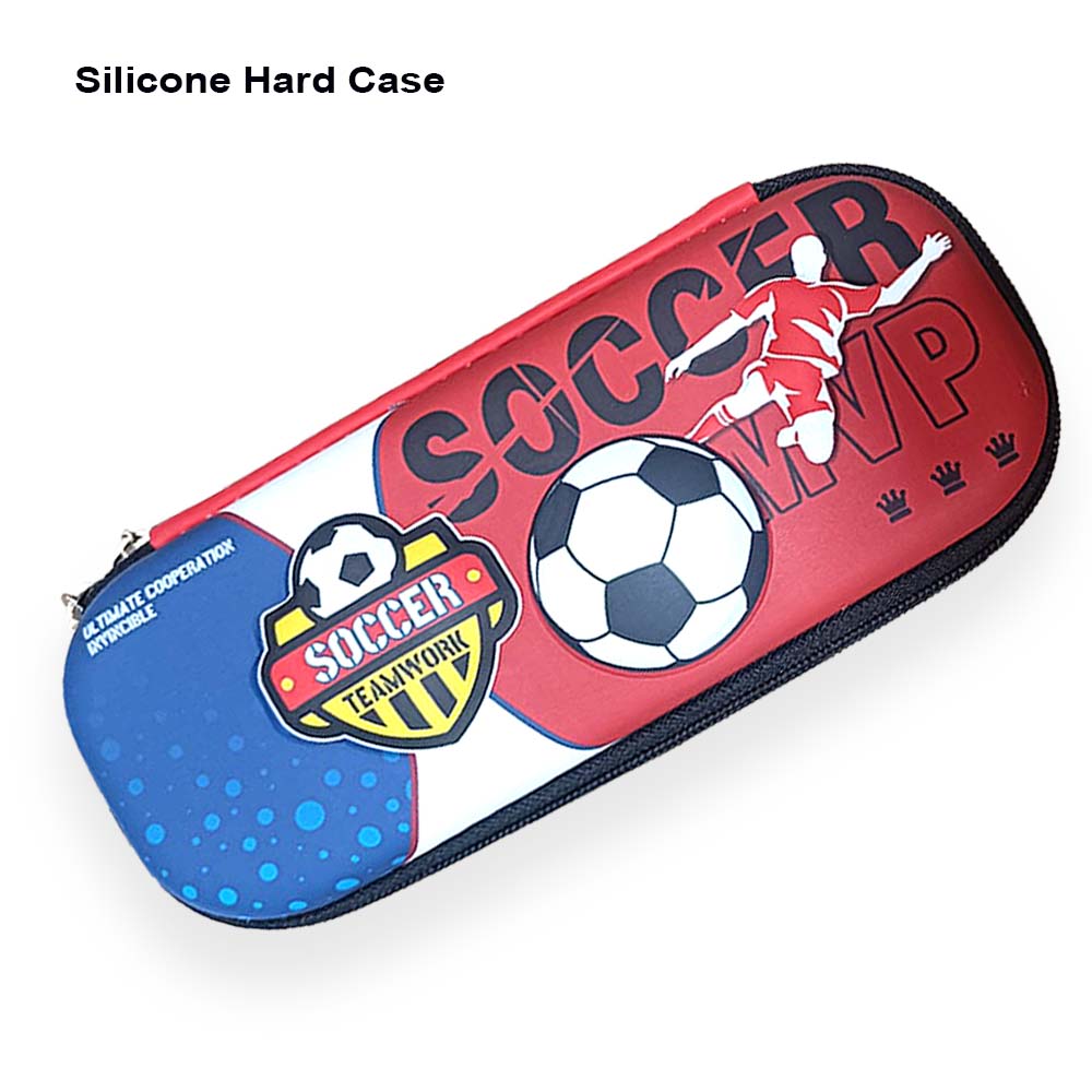 Soccer Theme Red 4pcs Stationery Case set - Little Surprise BoxSoccer Theme Red 4pcs Stationery Case set