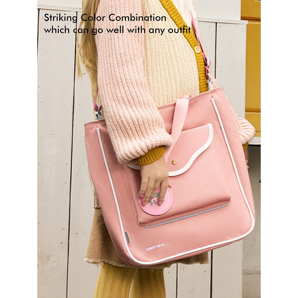 Stylish Casual Peach Tote Bag with Adjustable Strap - Little Surprise BoxStylish Casual Peach Tote Bag with Adjustable Strap