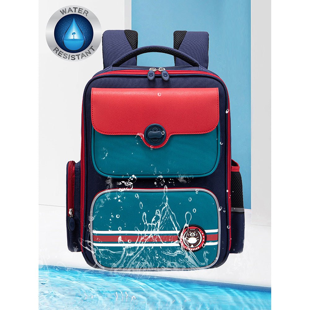 Teal with Red Flap Ergonomic Anti gravity Shock absorption School Backpack for Kids - Little Surprise BoxTeal with Red Flap Ergonomic Anti gravity Shock absorption School Backpack for Kids