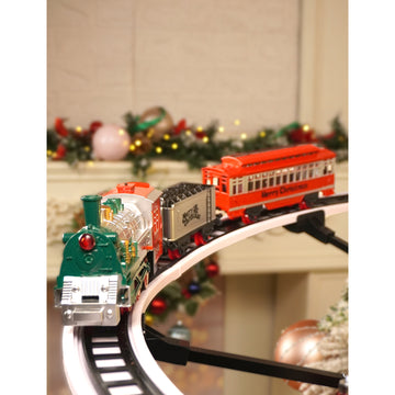 Train around the tree set with Light and Sound for Christmas Tree Decor