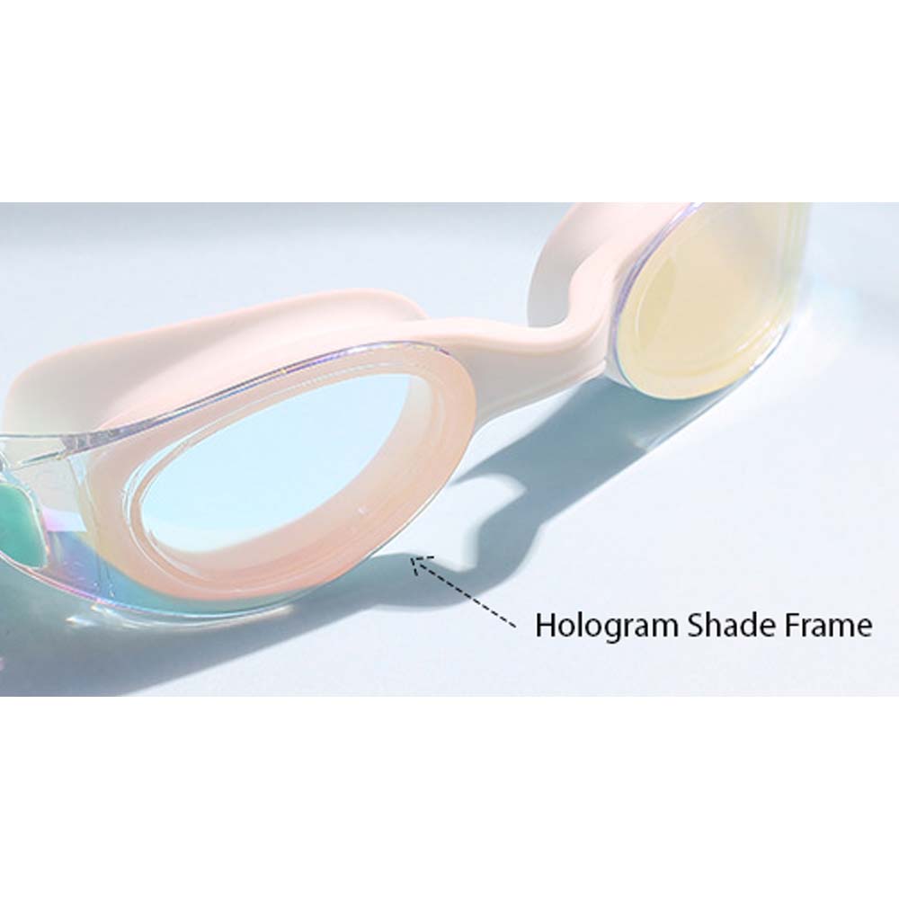 White & Mint Green Hologram UV protected Unisex Swimming Goggles for Kids and Teens - Little Surprise BoxWhite & Mint Green Hologram UV protected Unisex Swimming Goggles for Kids and Teens