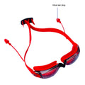 X Factor Red & Black UV protected Unisex Swimming Goggles with attached Ear Plugs for Teens - Little Surprise BoxX Factor Red & Black UV protected Unisex Swimming Goggles with attached Ear Plugs for Teens