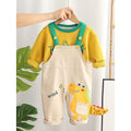 Yellow 3d Dino Dungary Style 2 pc clothing set for Toddlers/Kids - Little Surprise BoxYellow 3d Dino Dungary Style 2 pc clothing set for Toddlers/Kids