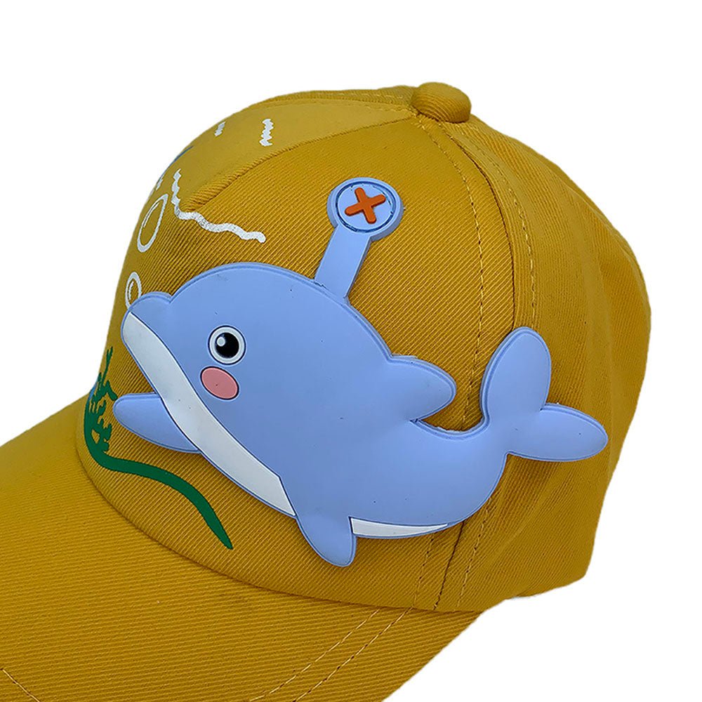 Yellow 3d Dolphin Casual Cap for Kids - Little Surprise BoxYellow 3d Dolphin Casual Cap for Kids