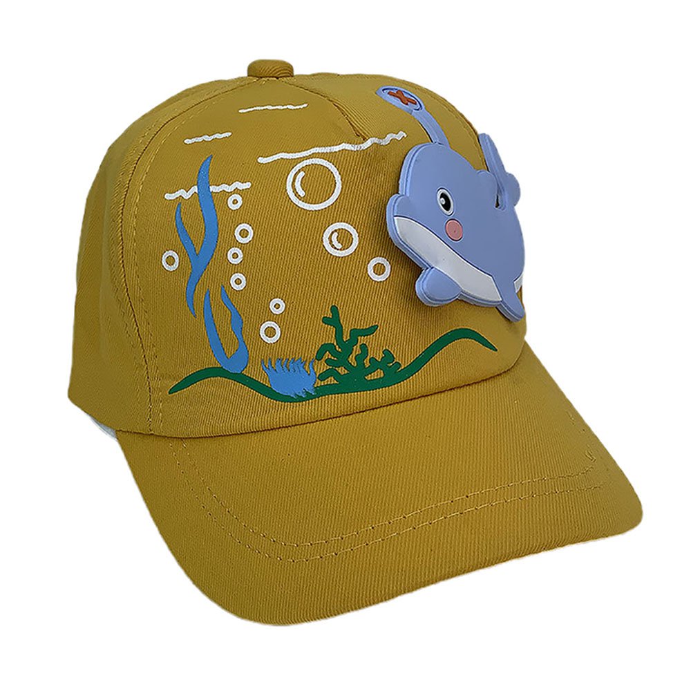 Yellow 3d Dolphin Casual Cap for Kids - Little Surprise BoxYellow 3d Dolphin Casual Cap for Kids