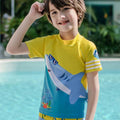 Yellow & Blue Shark Beach Theme Shirt & Shorts Swimwear for Kids - Little Surprise BoxYellow & Blue Shark Beach Theme Shirt & Shorts Swimwear for Kids - Little Surprise BoxYellow & Blue Shark Beach Theme Shirt & Shorts Swimwear for Kids