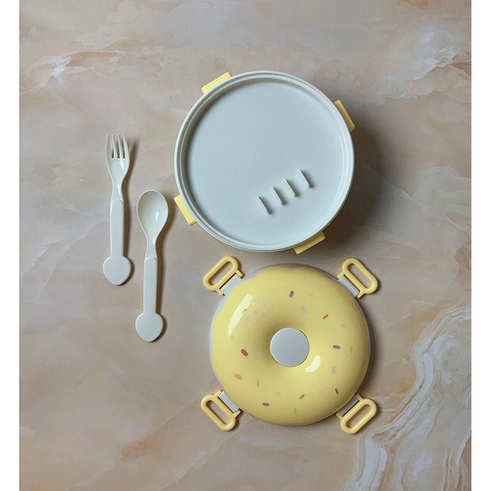 Yellow Donut Medium Size, Stainless Steel Lunch Box, 300ml - Little Surprise BoxYellow Donut Medium Size, Stainless Steel Lunch Box, 300ml