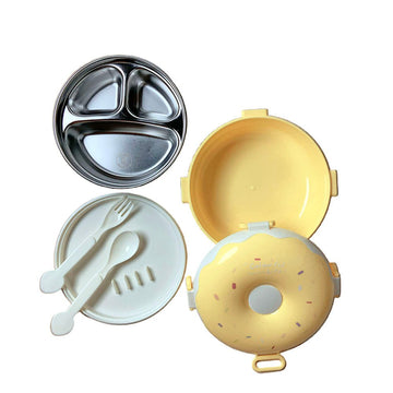 Yellow Donut Medium Size, Stainless Steel Lunch Box, 300ml - Little Surprise BoxYellow Donut Medium Size, Stainless Steel Lunch Box, 300ml