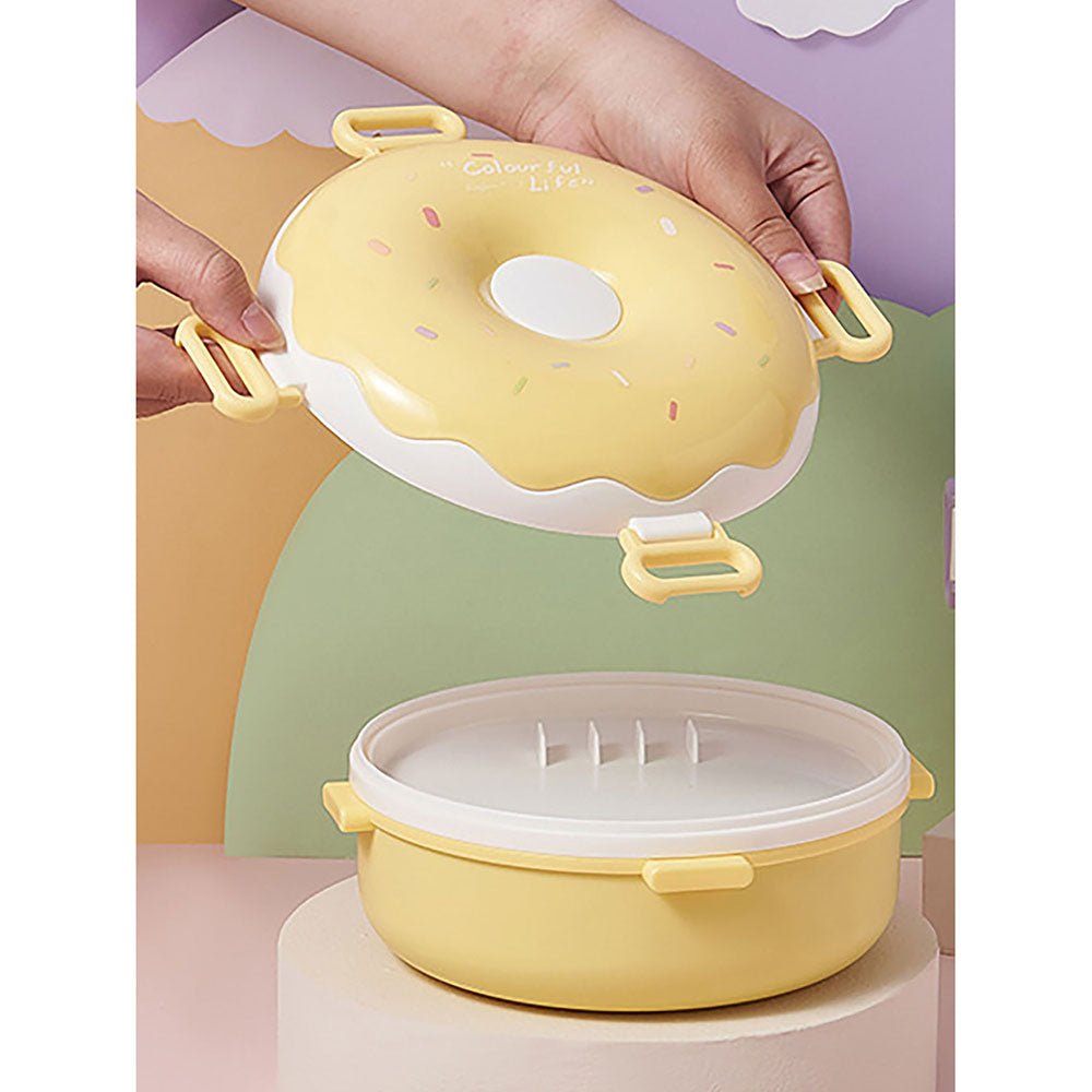 Yellow Donut Medium Size, Stainless Steel Lunch Box, 300ml - Little Surprise BoxYellow Donut Medium Size, Stainless Steel Lunch Box, 300ml