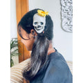 Yellow Flower Skull Akligator Clip Halloween Accessory for Halloween Party - Little Surprise BoxYellow Flower Skull Akligator Clip Halloween Accessory for Halloween Party