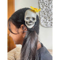 Yellow Flower Skull Akligator Clip Halloween Accessory for Halloween Party - Little Surprise BoxYellow Flower Skull Akligator Clip Halloween Accessory for Halloween Party