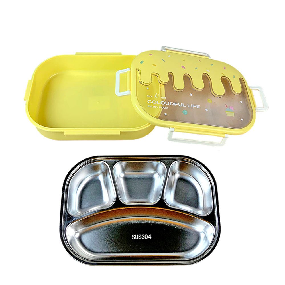 Yellow Icecream Drip Big Size Stainless Steel, 1300ml - Little Surprise BoxYellow Icecream Drip Big Size Stainless Steel, 1300ml