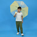 Yellow Translucent Brave Spirit Kelly Jo Teddy print, Rain and All - season Umbrella for Kids & Adults - Little Surprise BoxYellow Translucent Brave Spirit Kelly Jo Teddy print, Rain and All - season Umbrella for Kids & Adults