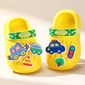 Yellow Transport theme Slip on Clogs, Summer/Monsoon all season Footwear for Toddlers & Kids. - Little Surprise BoxYellow Transport theme Slip on Clogs, Summer/Monsoon all season Footwear for Toddlers & Kids.