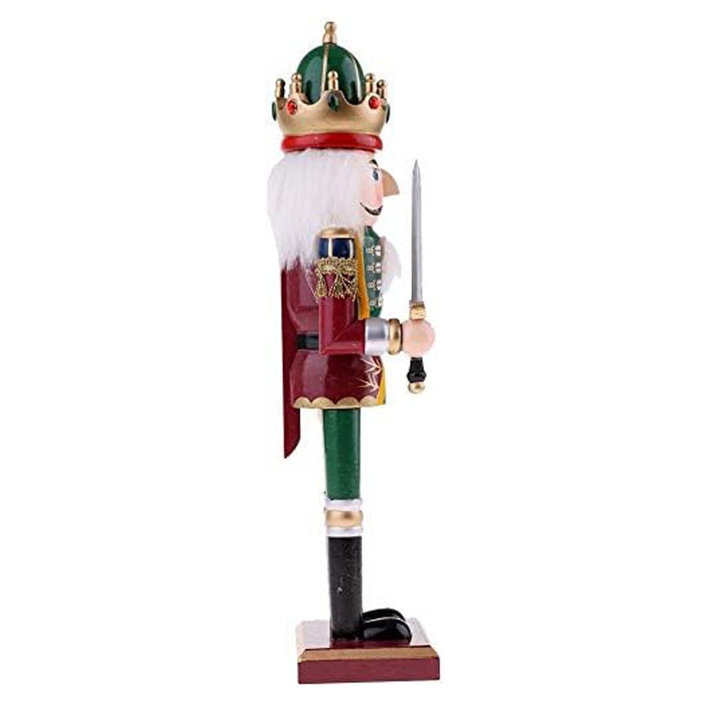 12 inches Green & Maroon Christmas Nutcracker Self Standing Christmas Table Décor - Little Surprise Box12 inches Green & Maroon Christmas Nutcracker Self Standing Christmas Table Décor