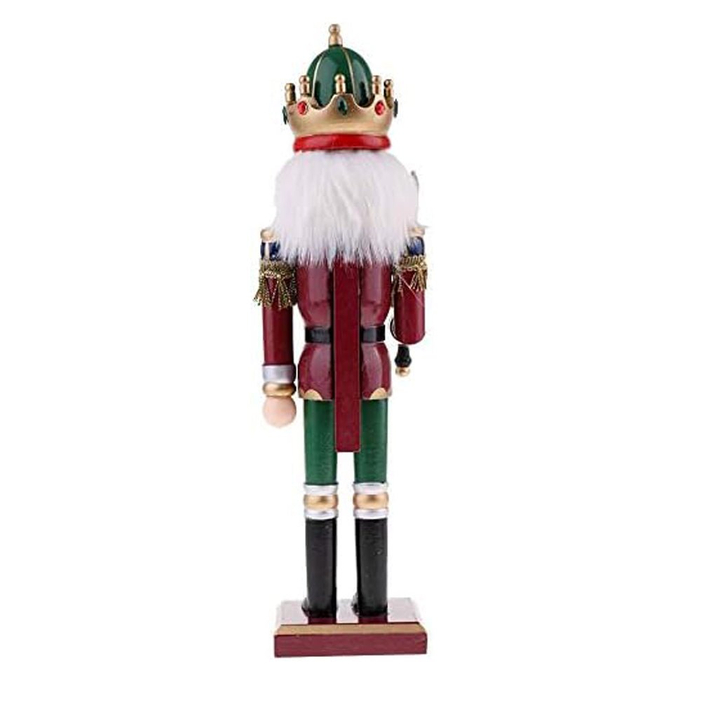 12 inches Green & Maroon Christmas Nutcracker Self Standing Christmas Table Décor - Little Surprise Box12 inches Green & Maroon Christmas Nutcracker Self Standing Christmas Table Décor