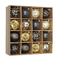 16pcs Black and Gold theme Shimmer Christmas Ball Tree ornaments XMAS Decoration Set - Little Surprise Box16pcs Black and Gold theme Shimmer Christmas Ball Tree ornaments XMAS Decoration Set
