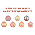 16pcs Peach Snowflakes Shimmer Christmas Ball Tree ornaments XMAS Decoration Set - Little Surprise Box16pcs Peach Snowflakes Shimmer Christmas Ball Tree ornaments XMAS Decoration Set