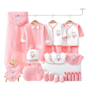 23 PCs Little Surprise Box new Born Baby girl hamper Pink Bunny Carrot print, 0-6 months