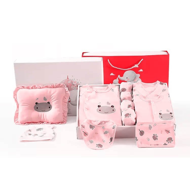 23 pcs Newly Born Baby Girl/ Boy Gift Hamper Moo Moo Cow Set - Pink - Little Surprise Box23 pcs Newly Born Baby Girl/ Boy Gift Hamper Moo Moo Cow Set - Pink