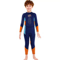 2.55mm Neoprene Full Length Kids Swimsuit, Blue & Bold Orange with UV protection - Little Surprise Box2.55mm Neoprene Full Length Kids Swimsuit, Blue & Bold Orange with UV protection