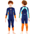 2.55mm Neoprene Full Length Kids Swimsuit, Blue & Bold Orange with UV protection - Little Surprise Box2.55mm Neoprene Full Length Kids Swimsuit, Blue & Bold Orange with UV protection