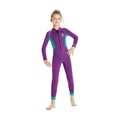 2.5mm Neoprene Full Length Kids Swimsuit, Purple & Turquoise Full Sleeves swimwear - Little Surprise Box2.5mm Neoprene Full Length Kids Swimsuit, Purple & Turquoise Full Sleeves swimwear