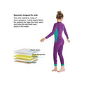 2.5mm Neoprene Full Length Kids Swimsuit, Purple & Turquoise Full Sleeves swimwear - Little Surprise Box2.5mm Neoprene Full Length Kids Swimsuit, Purple & Turquoise Full Sleeves swimwear