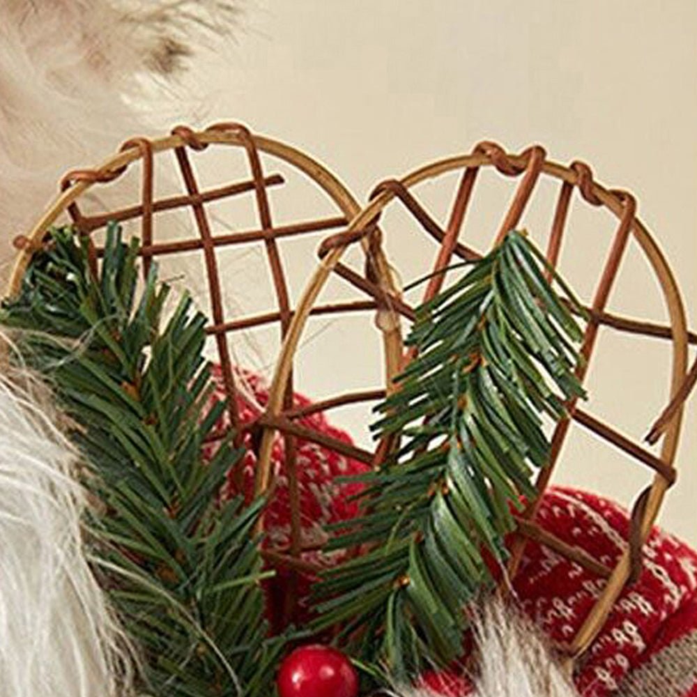 30cms Red Snowflakes & White Furry Santa Claus Self Standing Christmas Table Décor & Christmas Decoration - Little Surprise Box30cms Red Snowflakes & White Furry Santa Claus Self Standing Christmas Table Décor & Christmas Decoration