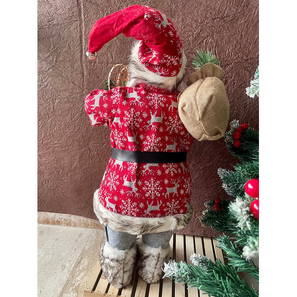 30cms Red Snowflakes & White Furry Santa Claus Self Standing Christmas Table Décor & Christmas Decoration - Little Surprise Box30cms Red Snowflakes & White Furry Santa Claus Self Standing Christmas Table Décor & Christmas Decoration