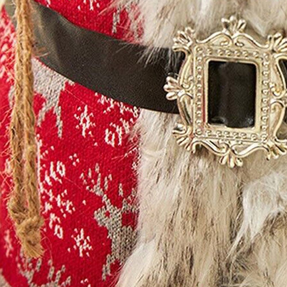 30cms Red Snowflakes & White Furry Santa Claus Self Standing Christmas Table Décor & Christmas Decoration - Little Surprise Box30cms Red Snowflakes & White Furry Santa Claus Self Standing Christmas Table Décor & Christmas Decoration