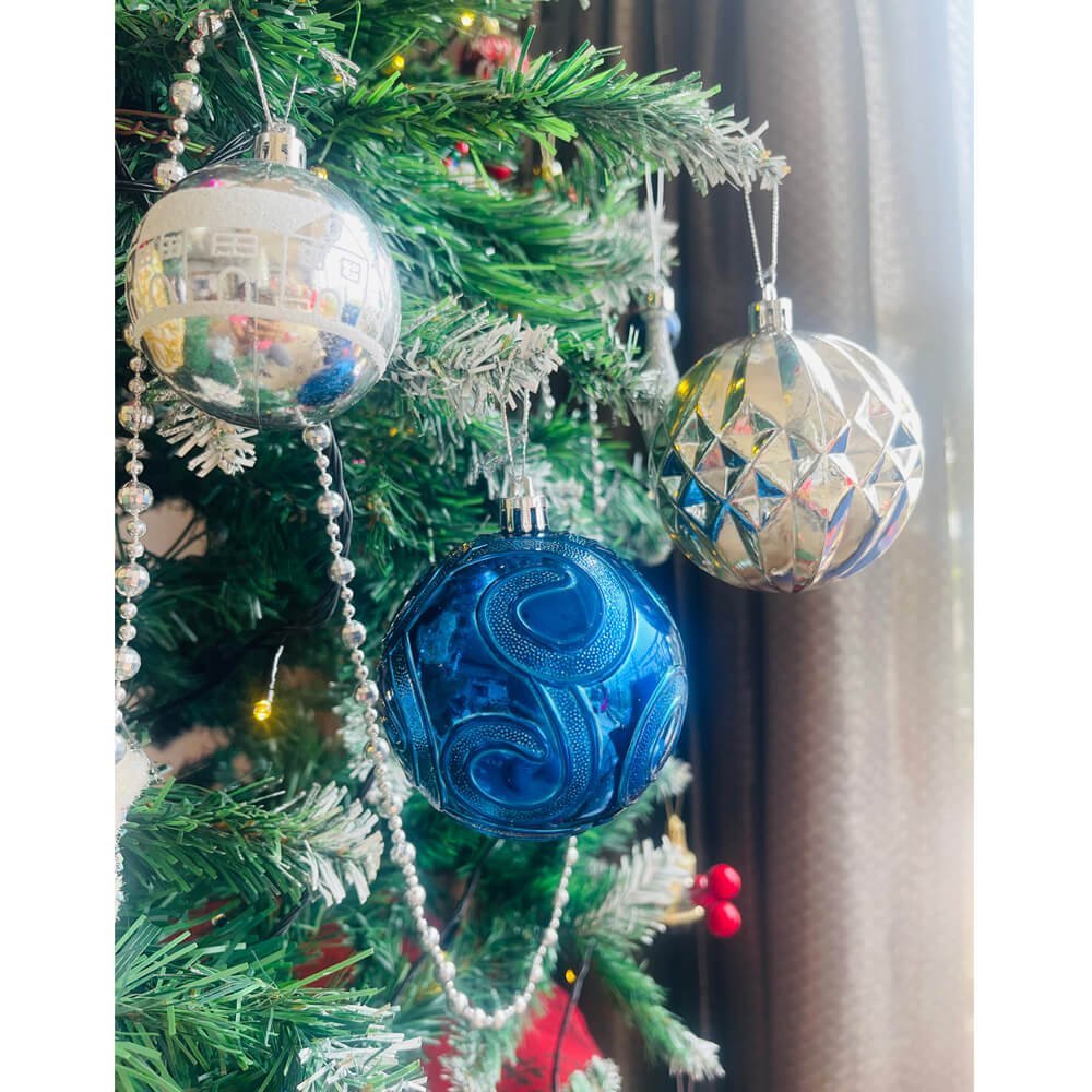 34 pcs, Blue & Silver Colour Hanging Christmas Tree Ornaments - Little Surprise Box34 pcs, Blue & Silver Colour Hanging Christmas Tree Ornaments