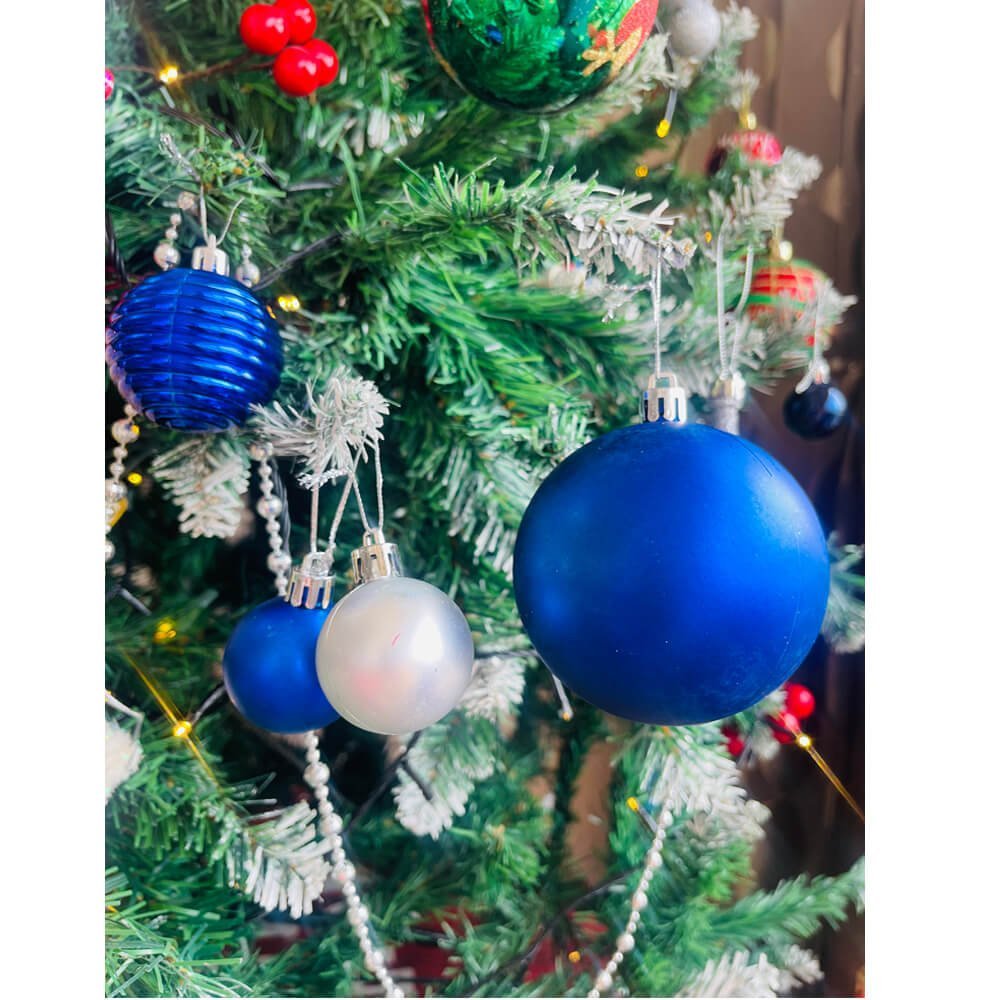 34 pcs, Blue & Silver Colour Hanging Christmas Tree Ornaments - Little Surprise Box34 pcs, Blue & Silver Colour Hanging Christmas Tree Ornaments