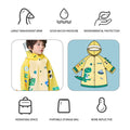 3d Applique Yellow Dino Sleeves, Kids Raincoat - Little Surprise Box3d Applique Yellow Dino Sleeves, Kids Raincoat