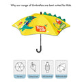 3d Tail Cool Dino Transparent Patch Kids Umbrella, 2-6 years, Yellow - Little Surprise Box3d Tail Cool Dino Transparent Patch Kids Umbrella, 2-6 years, Yellow