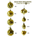 40 pcs Shiny Gold Theme Hanging Christmas Tree Ornaments - Little Surprise Box40 pcs Shiny Gold Theme Hanging Christmas Tree Ornaments