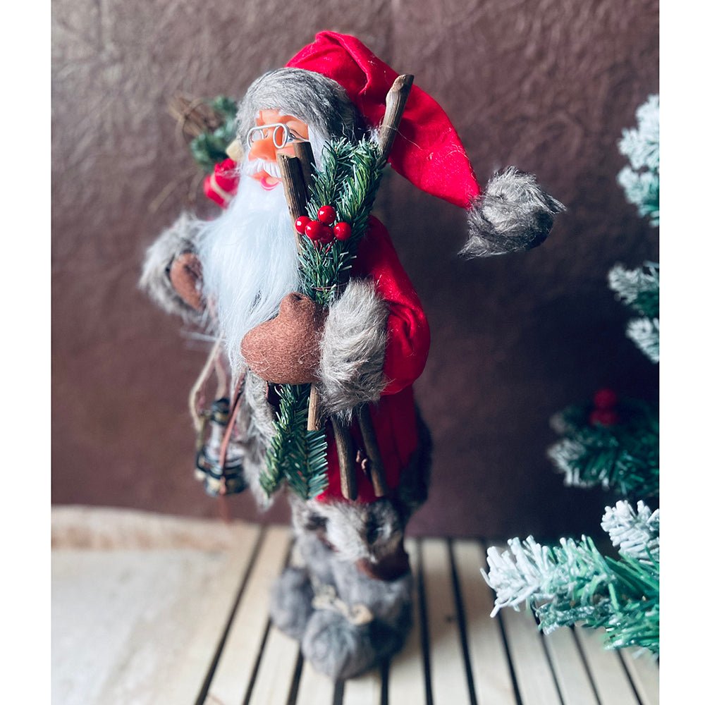 45cms Marron & Grey Furry Santa Claus Self Standing Christmas Table Décor & Christmas Decoration - Little Surprise Box45cms Marron & Grey Furry Santa Claus Self Standing Christmas Table Décor & Christmas Decoration