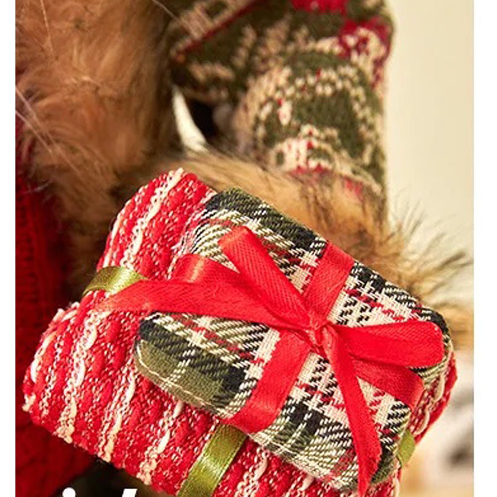 45cms Olive & Red Furry Santa Claus Self Standing Christmas Table Décor & Christmas Decoration - Little Surprise Box45cms Olive & Red Furry Santa Claus Self Standing Christmas Table Décor & Christmas Decoration