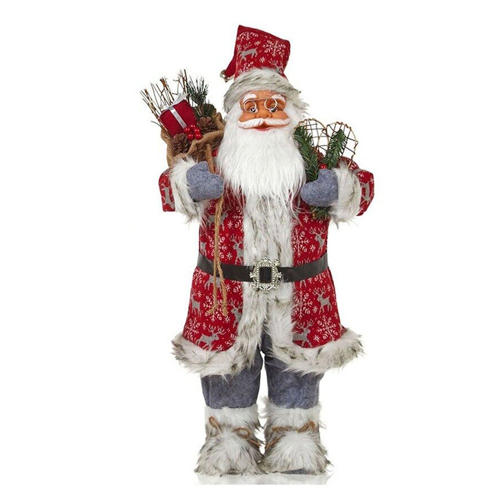 45cms Red Snowflakes & White Furry Santa Claus Self Standing Christmas Table Décor & Christmas Decoration - Little Surprise Box45cms Red Snowflakes & White Furry Santa Claus Self Standing Christmas Table Décor & Christmas Decoration