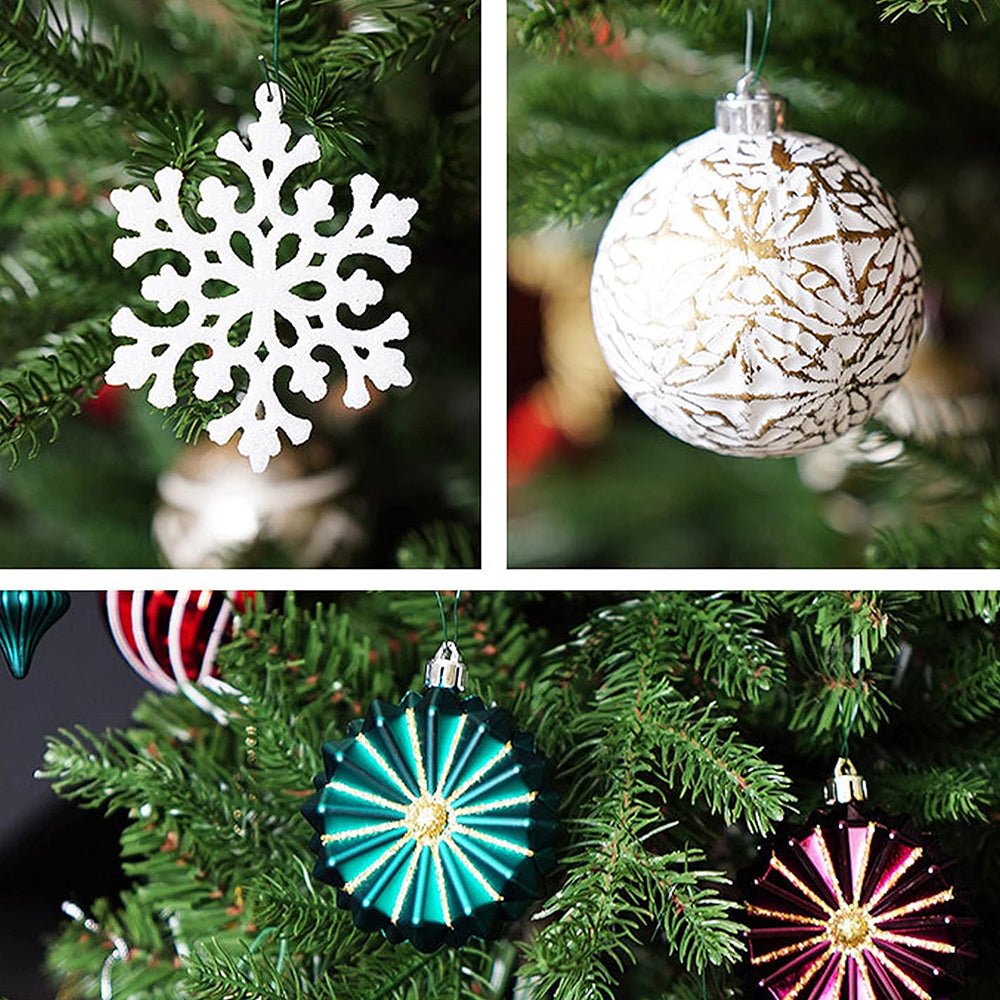 50 pcs Maroon, Green & White Christmas Ball tree ornaments XMAS decoration/Decor set - Little Surprise Box50 pcs Maroon, Green & White Christmas Ball tree ornaments XMAS decoration/Decor set