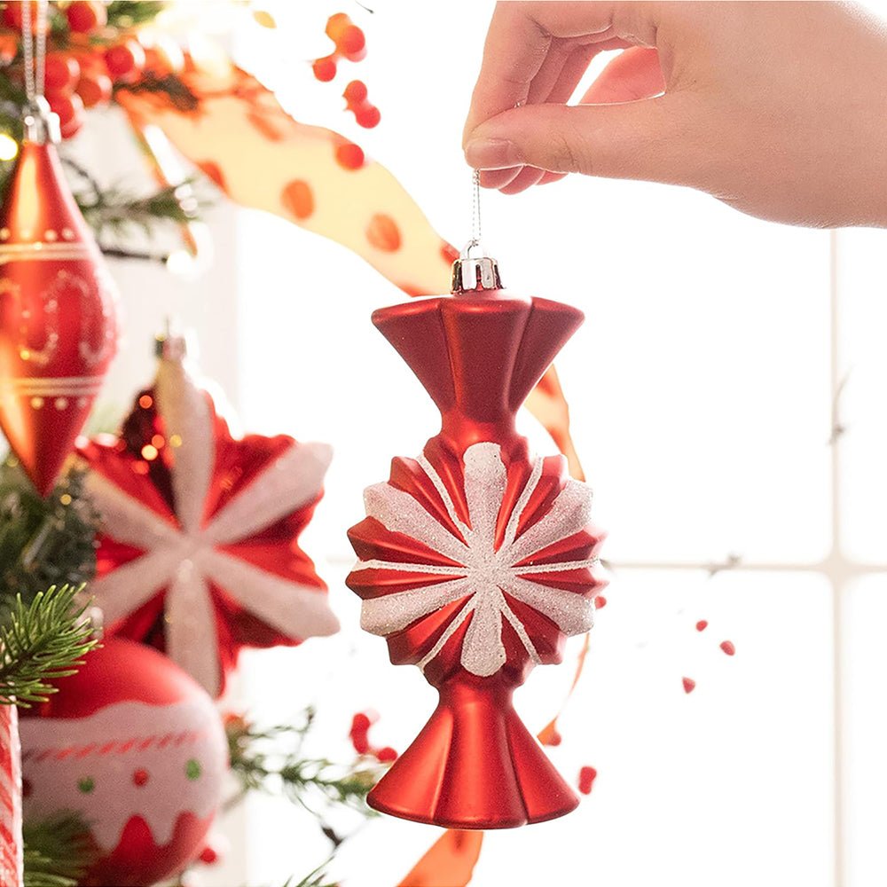 60 pcs Red & White Candy Donuts theme, Christmas Ball Tree ornaments XMAS Decoration Set - Little Surprise Box60 pcs Red & White Candy Donuts theme, Christmas Ball Tree ornaments XMAS Decoration Set