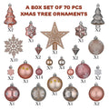 70 pcs Bronze Metal Shaded Big Star themed Christmas Ball Tree ornaments XMAS Decoration Set - Little Surprise Box70 pcs Bronze Metal Shaded Big Star themed Christmas Ball Tree ornaments XMAS Decoration Set