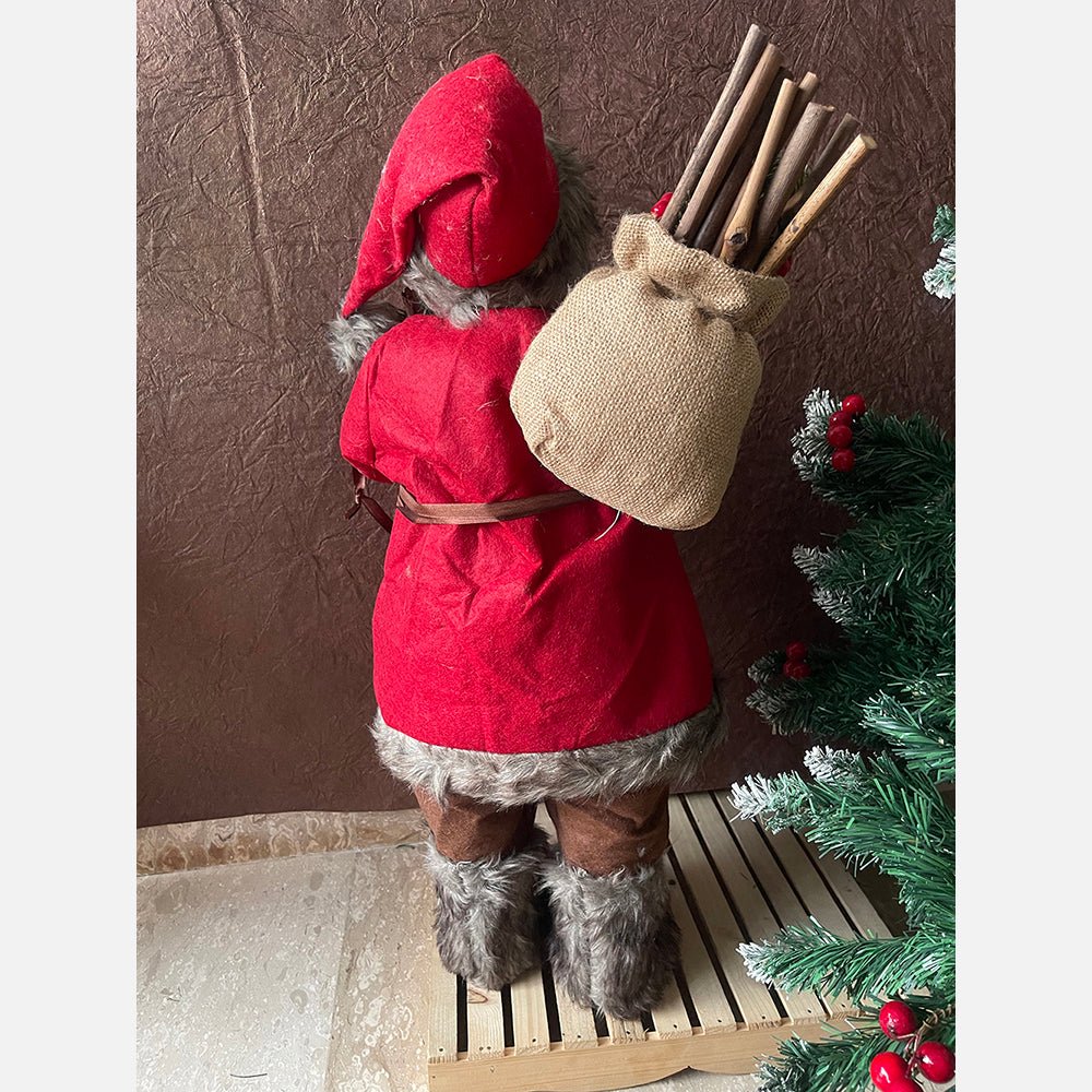 70cms Marron & Grey Furry Santa Claus Self Standing Christmas Table Décor & Christmas Decoration - Little Surprise Box70cms Marron & Grey Furry Santa Claus Self Standing Christmas Table Décor & Christmas Decoration